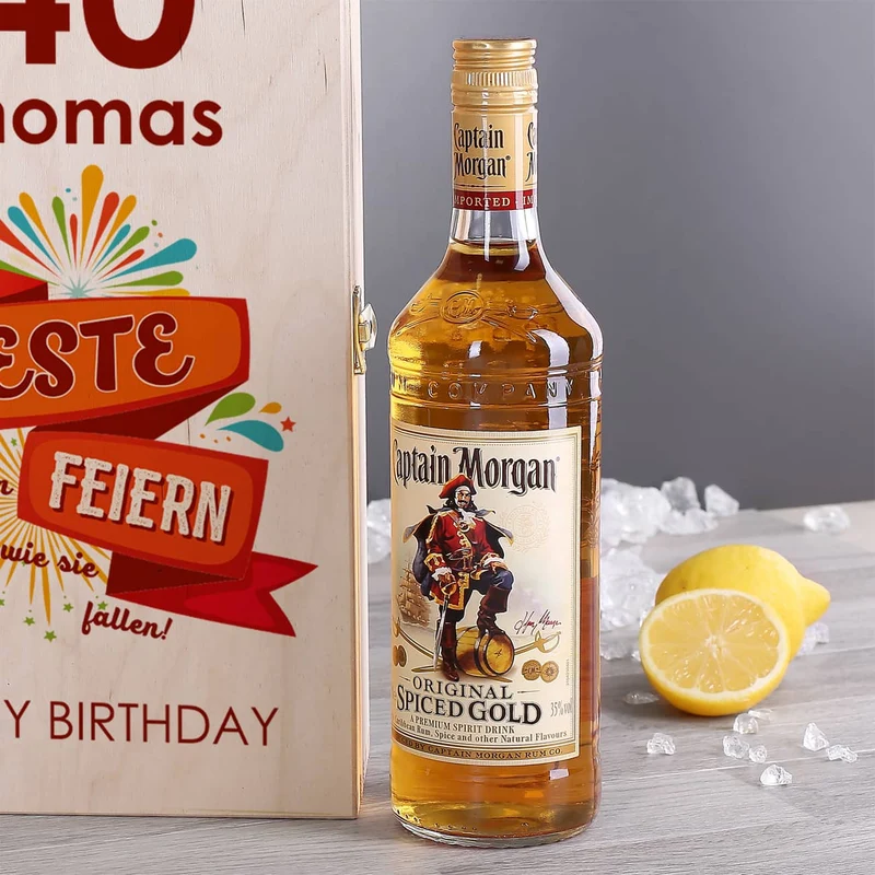 Feste Feiern wie sie fallen - Captain Morgan - Geschenkset mit Name und Alter