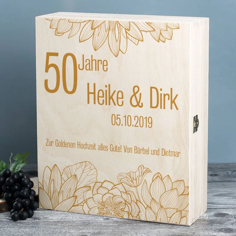 Geschenkset zur Goldenen Hochzeit mit Maybach Weißwein