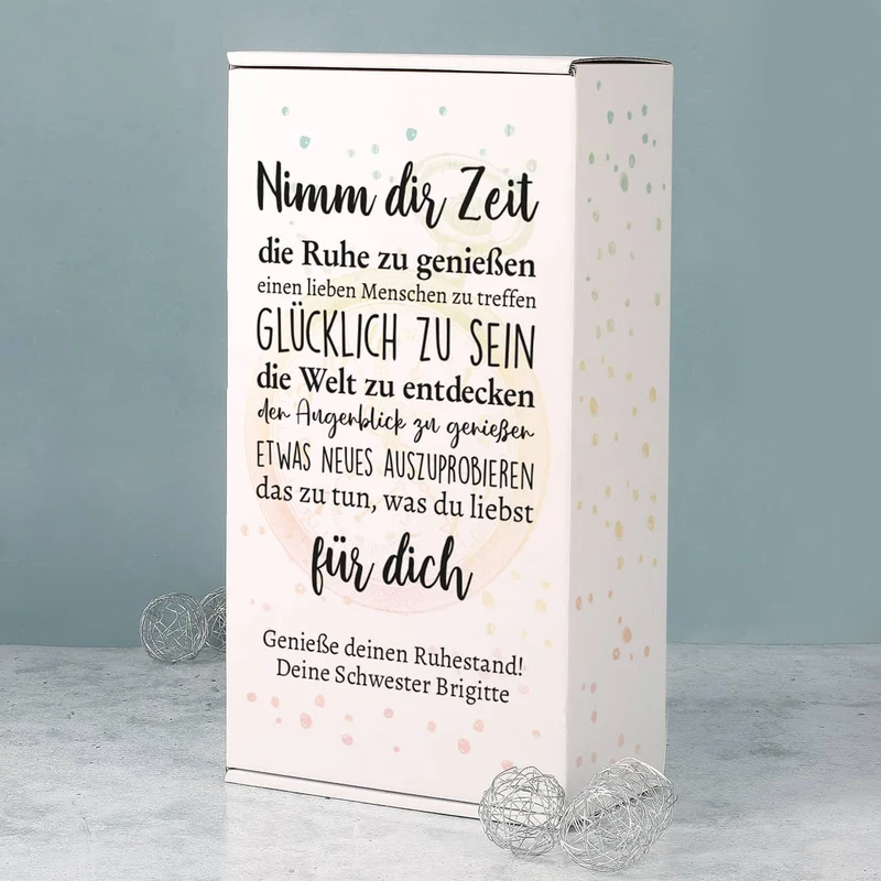 Weinset zur Rente - Nimm dir Zeit - mit Maybachwein und graviertem Glas