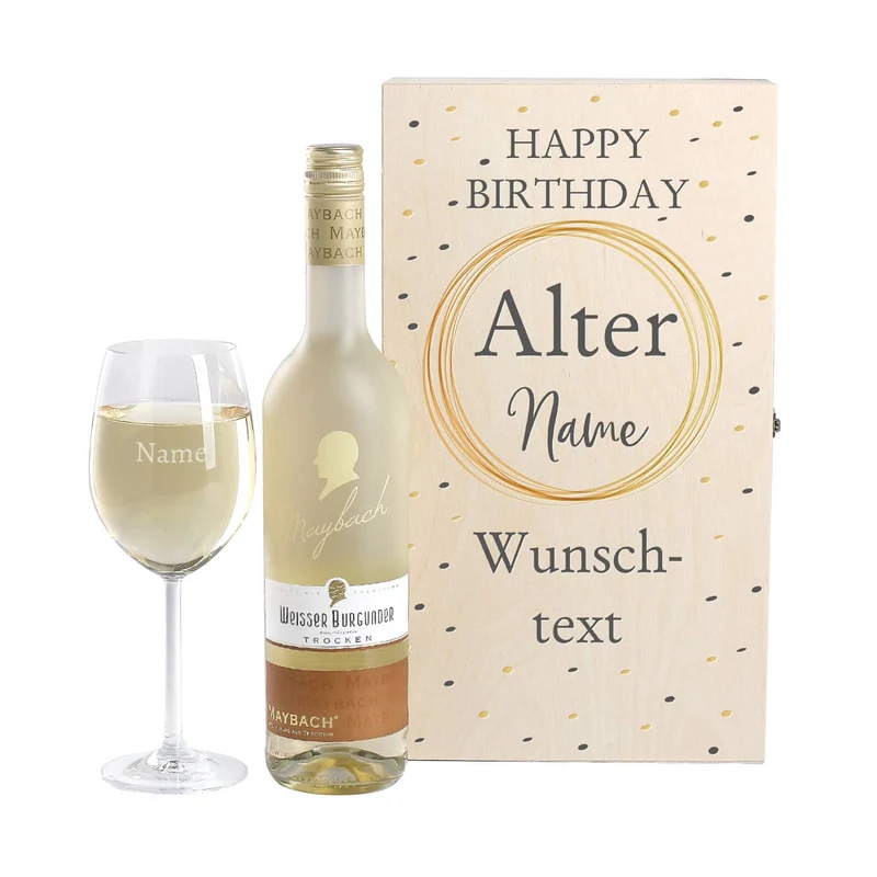 Maybach Weißwein Geschenkset zum Geburtstag