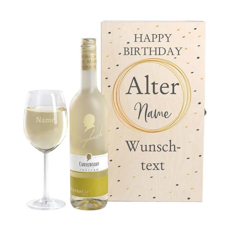 Maybach Weißwein Geschenkset zum Geburtstag