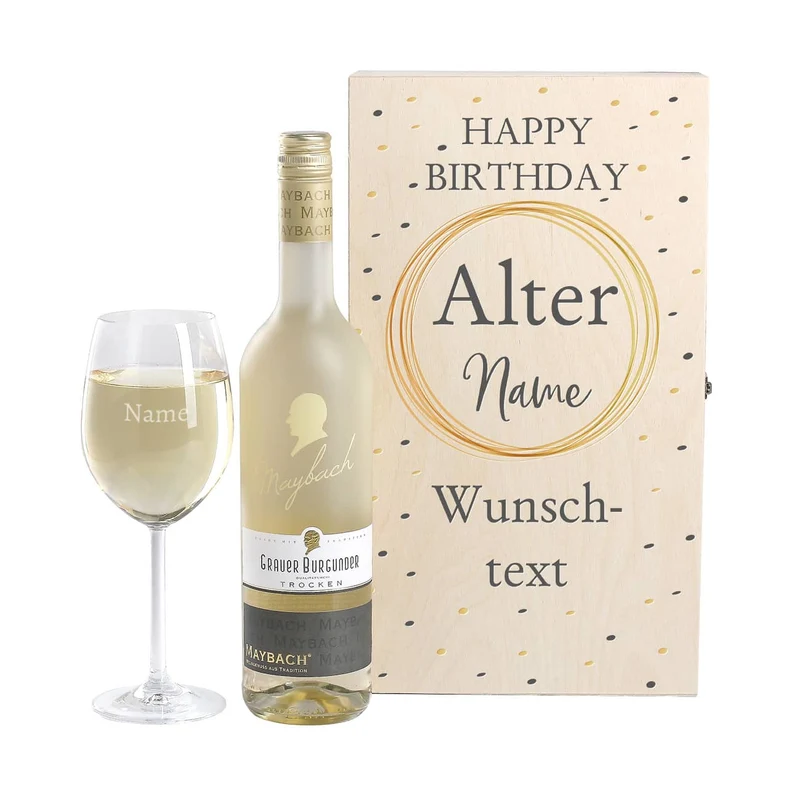 Maybach Weißwein Geschenkset zum Geburtstag