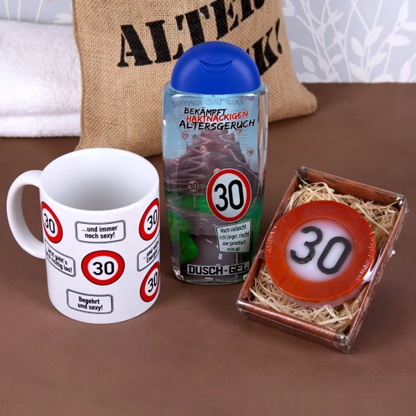 Geschenkset Verkehrszeichen zum 30. Geburtstag (5-teilig)
