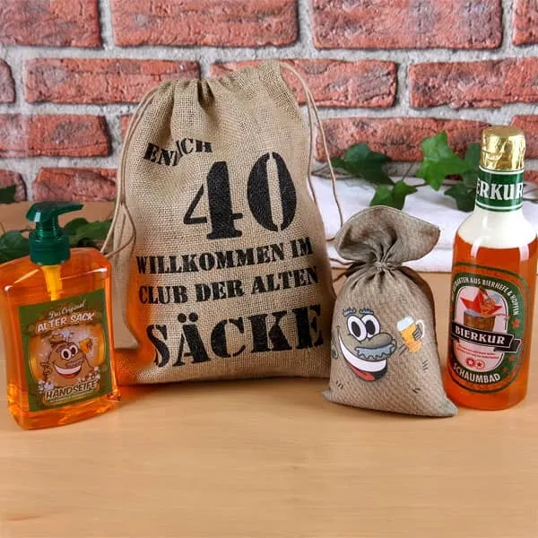 Alter Sack Bierseife-Set zum 40. (4-teilig)