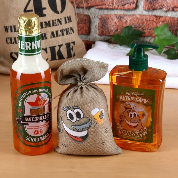Alter Sack Bierseife-Set zum 40. (4-teilig)