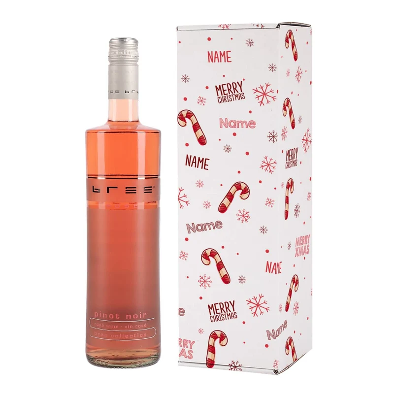 BREE Wein in 3 Sorten in weihnachtlicher Geschenkverpackung mit Namensaufdruck