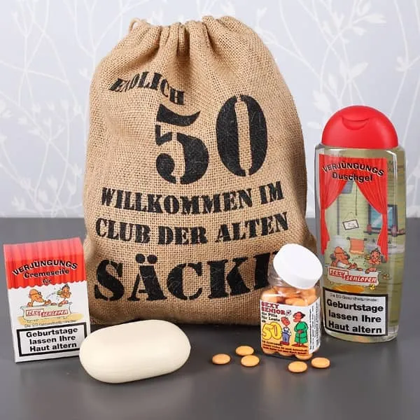 Lustiges Geburtstagsgeschenk Set für Männer zum 50. (4-teilig)