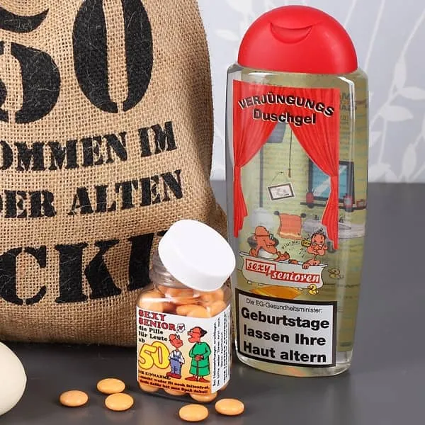 Lustiges Geburtstagsgeschenk Set für Männer zum 50. (4-teilig)