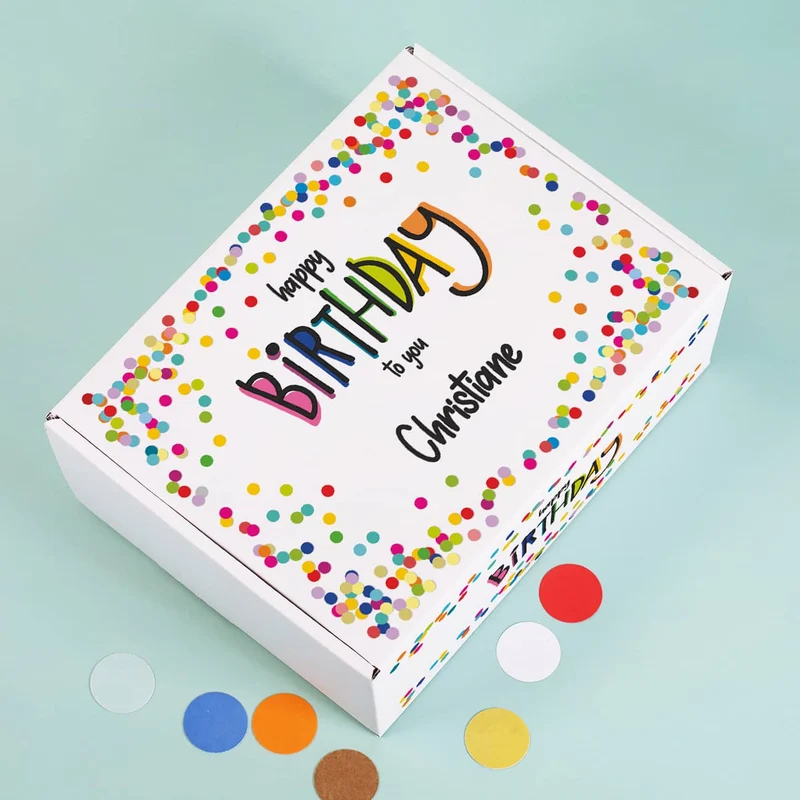 Happy Birthday Geschenkset aus Secco, Glas, Schokolade und Folienballon