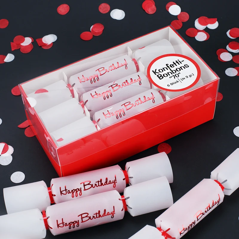 Konfetti-Bonbons zum 70. Geburtstag 6-tlg.