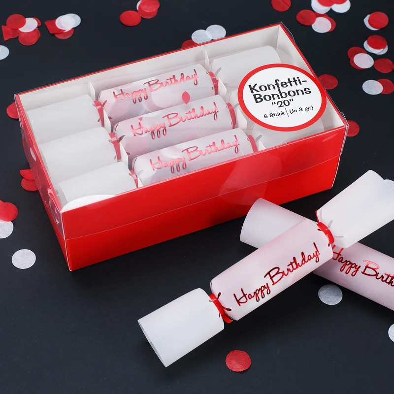 Konfetti-Bonbons zum 20. Geburtstag 6-tlg.