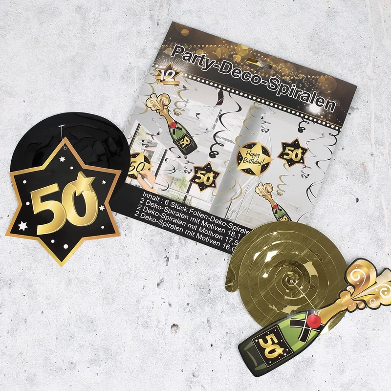 Party-Deko-Spiralen zum 50. Geburtstag - Star